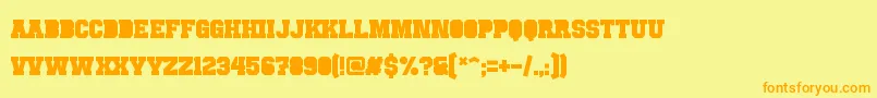 Шрифт PunchlineFilled – оранжевые шрифты на жёлтом фоне