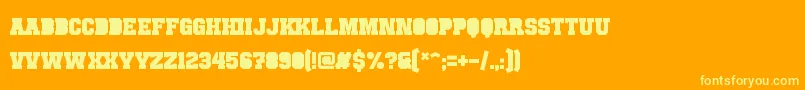 Czcionka PunchlineFilled – żółte czcionki na pomarańczowym tle