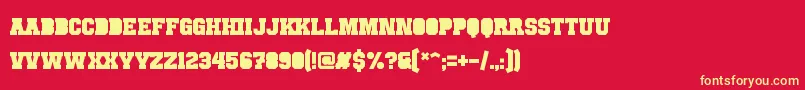 PunchlineFilled Font – Yellow Fonts on Red Background