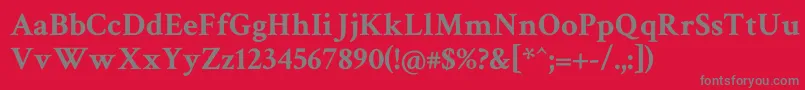Crimsontext ffy Font – Gray Fonts on Red Background