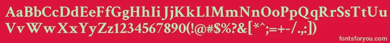 Crimsontext ffy Font – Green Fonts on Red Background
