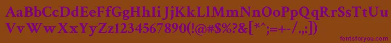 Crimsontext ffy Font – Purple Fonts on Brown Background