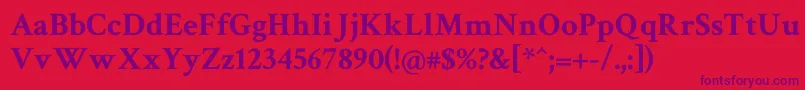 Fonte Crimsontext ffy – fontes roxas em um fundo vermelho