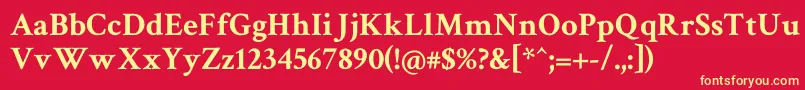 Crimsontext ffy-fontti – keltaiset fontit punaisella taustalla