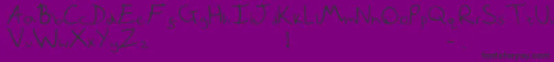QuickNote-fontti – mustat fontit violetilla taustalla