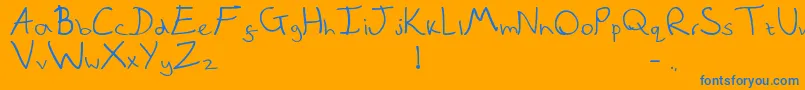 QuickNote Font – Blue Fonts on Orange Background