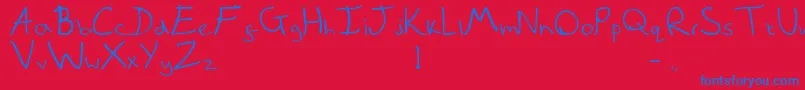 QuickNote Font – Blue Fonts on Red Background