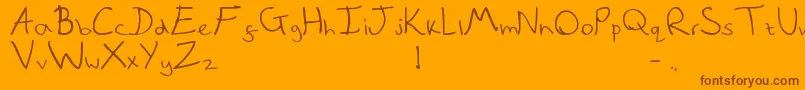 QuickNote Font – Brown Fonts on Orange Background