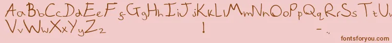 QuickNote Font – Brown Fonts on Pink Background