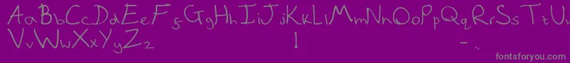 QuickNote-Schriftart – Graue Schriften auf violettem Hintergrund