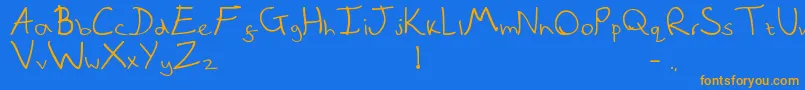 QuickNote Font – Orange Fonts on Blue Background