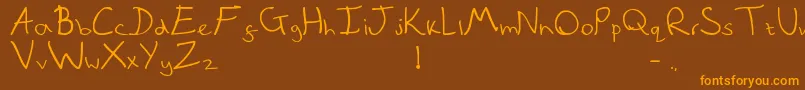 QuickNote Font – Orange Fonts on Brown Background
