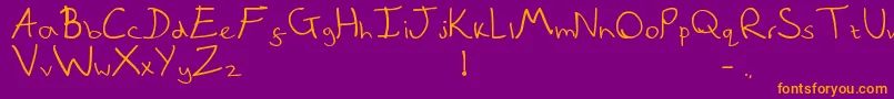 QuickNote Font – Orange Fonts on Purple Background