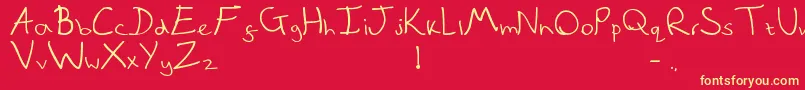 QuickNote Font – Yellow Fonts on Red Background