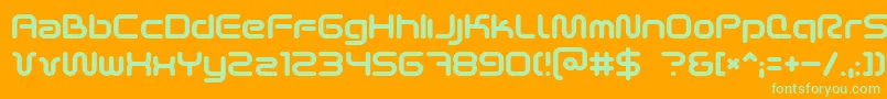 fuente Scifi2k2 – Fuentes Verdes Sobre Fondo Naranja