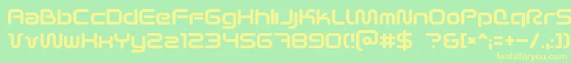 Scifi2k2-Schriftart – Gelbe Schriften auf grünem Hintergrund