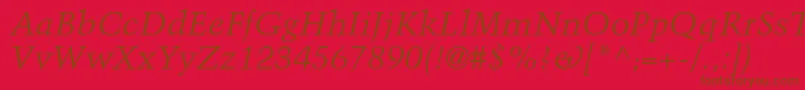 TrumpmediaevalltstdItalic Font – Brown Fonts on Red Background