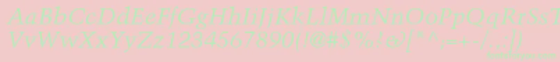 TrumpmediaevalltstdItalic Font – Green Fonts on Pink Background