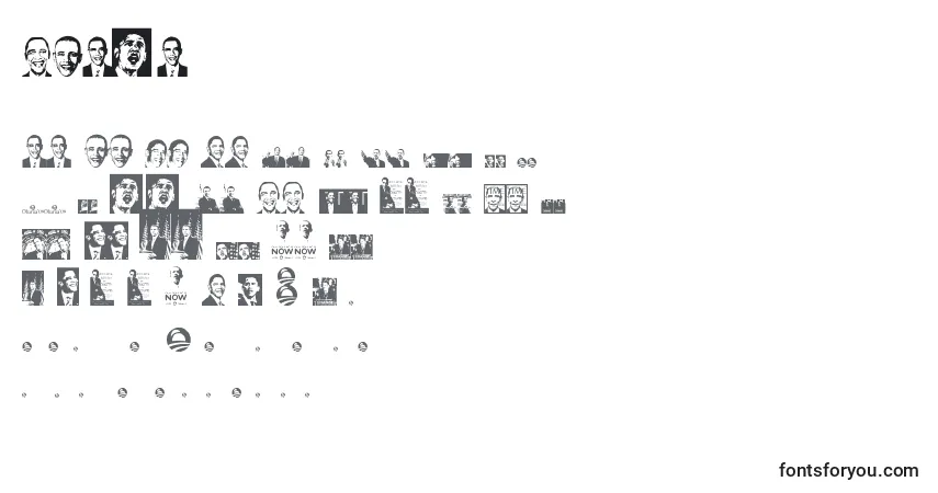 Czcionka Obama – alfabet, cyfry, specjalne znaki