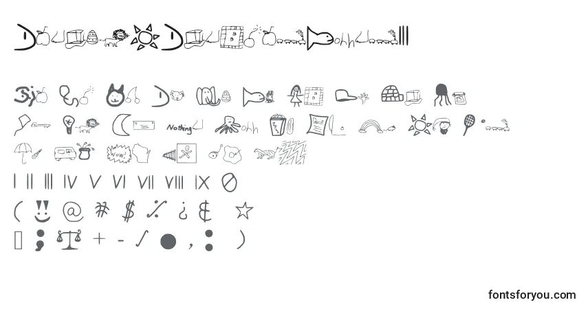 Czcionka DanielSDingbatFont3 – alfabet, cyfry, specjalne znaki