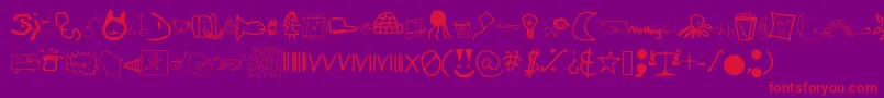 DanielSDingbatFont3 Font – Red Fonts on Purple Background