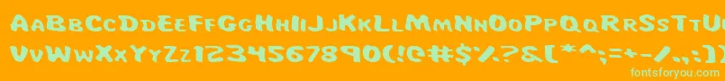 MissAmandaJonesExp Font – Green Fonts on Orange Background