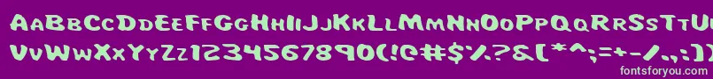 MissAmandaJonesExp Font – Green Fonts on Purple Background