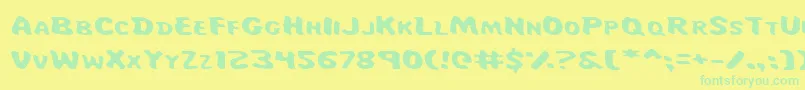 MissAmandaJonesExp Font – Green Fonts on Yellow Background