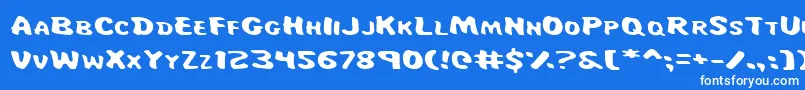 フォントMissAmandaJonesExp – 青い背景に白い文字