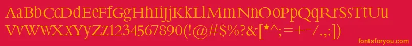 Steepimbo Font – Orange Fonts on Red Background