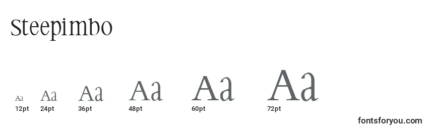 Größen der Schriftart Steepimbo
