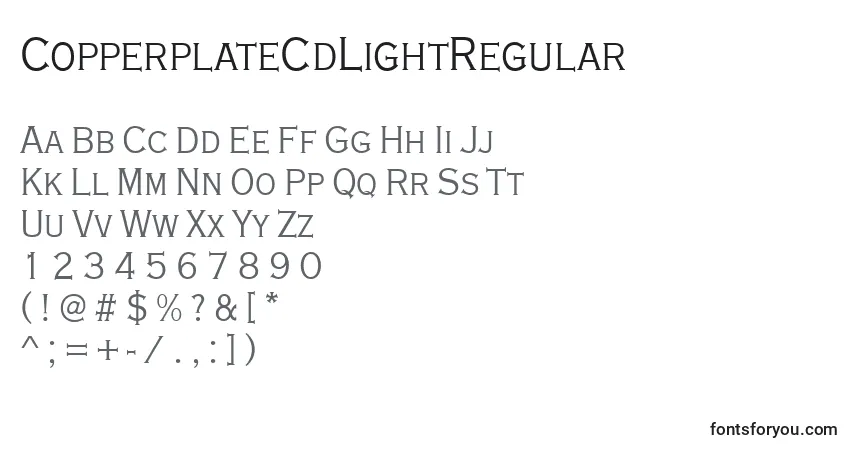 Шрифт CopperplateCdLightRegular – алфавит, цифры, специальные символы