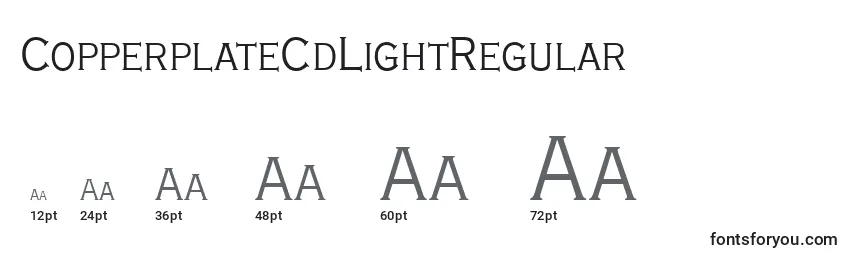 Размеры шрифта CopperplateCdLightRegular