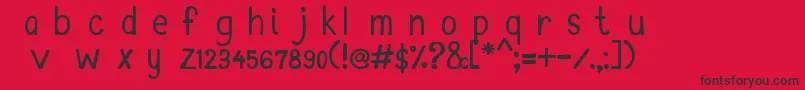 MtfKim Font – Black Fonts on Red Background