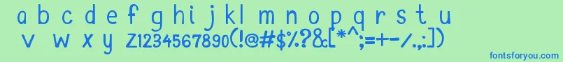 MtfKim Font – Blue Fonts on Green Background