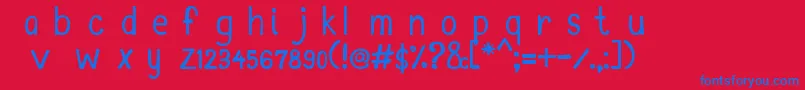 MtfKim Font – Blue Fonts on Red Background