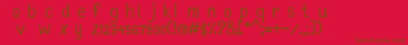 MtfKim Font – Brown Fonts on Red Background