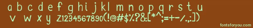 MtfKim Font – Green Fonts on Brown Background
