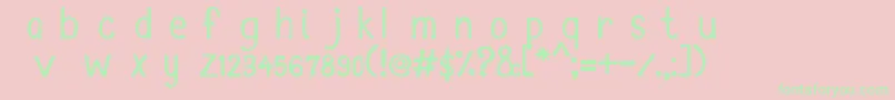 MtfKim Font – Green Fonts on Pink Background