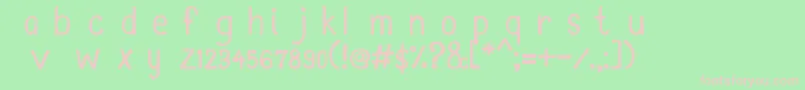 MtfKim-fontti – vaaleanpunaiset fontit vihreällä taustalla