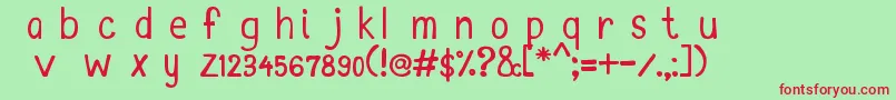 MtfKim Font – Red Fonts on Green Background