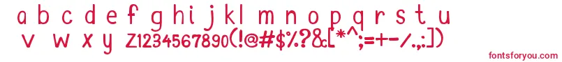 MtfKim-fontti – punaiset fontit valkoisella taustalla