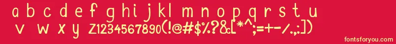 MtfKim Font – Yellow Fonts on Red Background