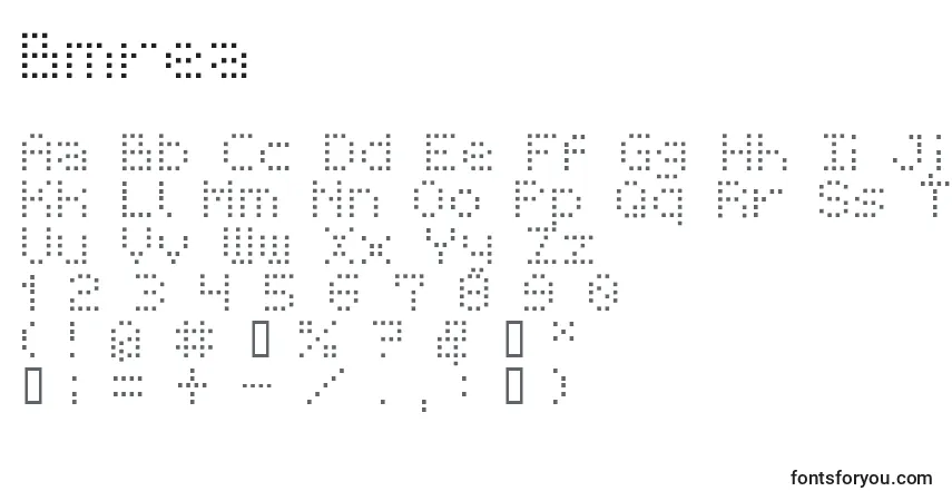 Шрифт Bmrea – алфавит, цифры, специальные символы
