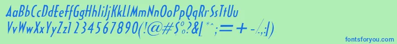 HalseycondsskItalic Font – Blue Fonts on Green Background