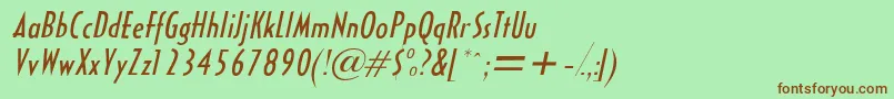 HalseycondsskItalic Font – Brown Fonts on Green Background