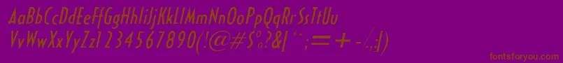 HalseycondsskItalic Font – Brown Fonts on Purple Background