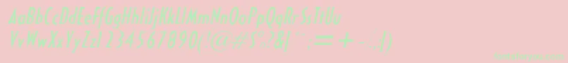 HalseycondsskItalic-Schriftart – Grüne Schriften auf rosa Hintergrund