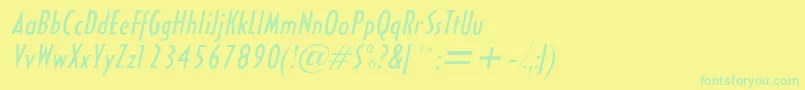 HalseycondsskItalic-Schriftart – Grüne Schriften auf gelbem Hintergrund
