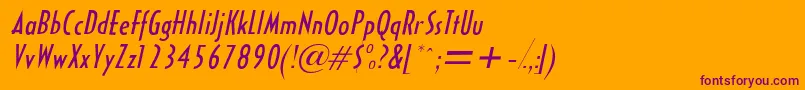 HalseycondsskItalic Font – Purple Fonts on Orange Background